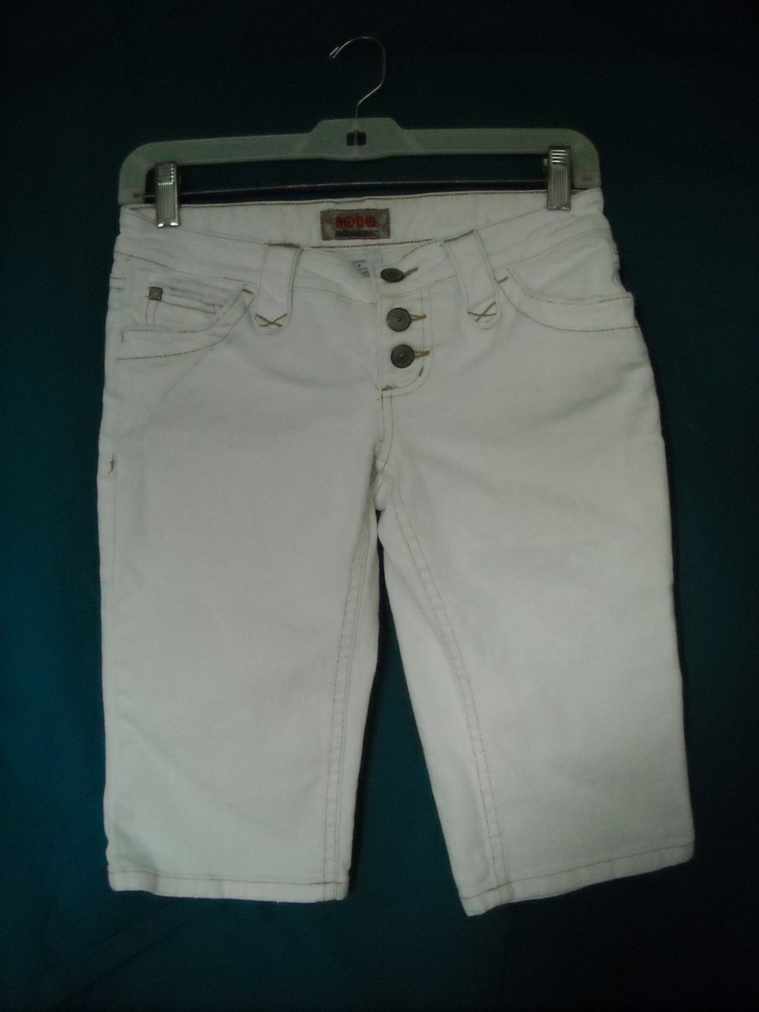 Low Rise Capri/denim Capri/white Denim Capri/white Jeans/low Rise Jeans ...