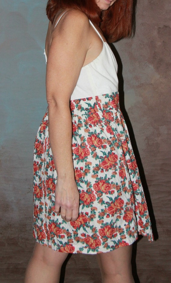Floral Mini Dress/Womans XL Mini Dress/Vintage Mi… - image 2