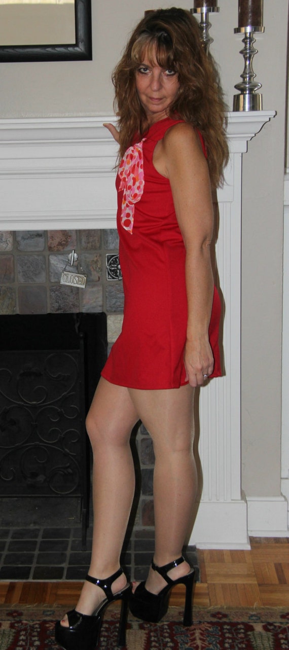 Bonnie Jean/Vintage Red Dress/Red Sleeveless Dress