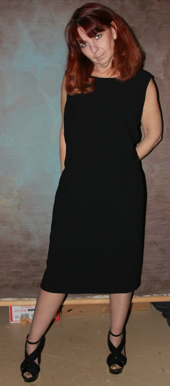 Womans Black Dress/Vintage Black Dress/Size 18W/B… - image 1