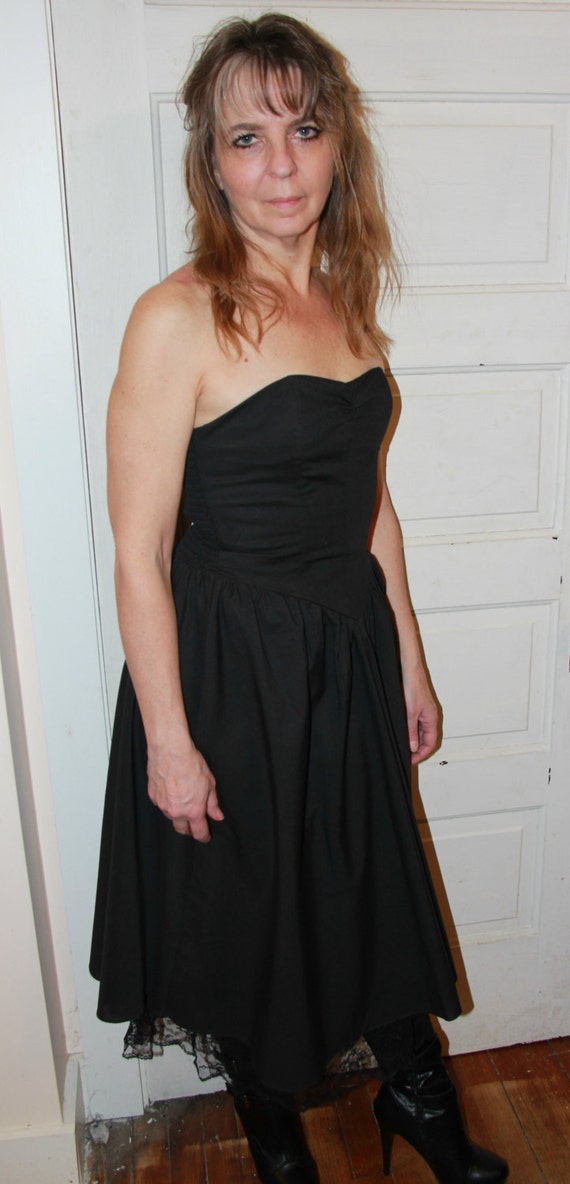 Black Strapless Dress/Strapless Party Dress/Strap… - image 4