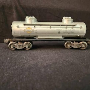 Lionel 6465 Sunoco 2 Dome Tank Car, Silver Tank, 1956 Postwar, Vintage, O/027 gauge, Vintage Train, Lionel Train, Model Train, T249