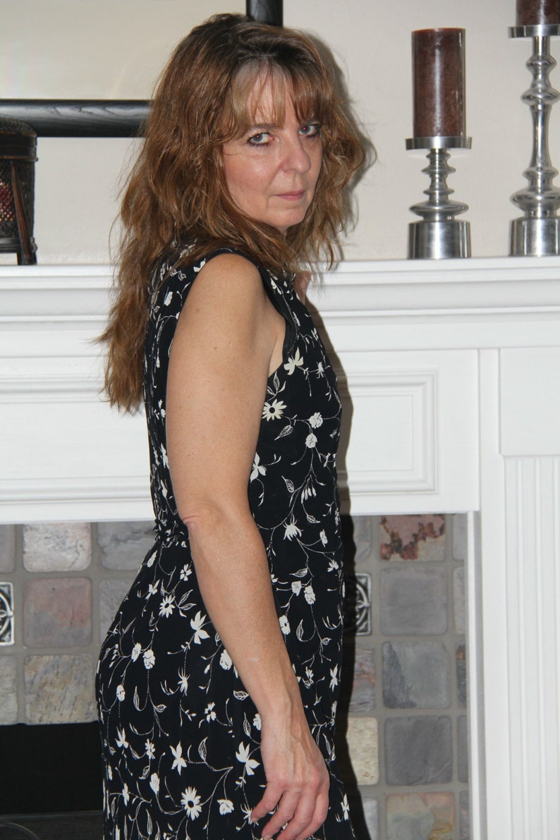 Black and White Midi Dress/evan Picone Dress/vintage Womans Dress