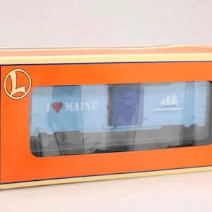 Lionel 6-19968 I Love Maine Boxcar, Blue Lionel Boxcar, NIB, NOS, Lionel Trains, Model Train, Vintage Train, O Gauge, 1999, I Love Maine