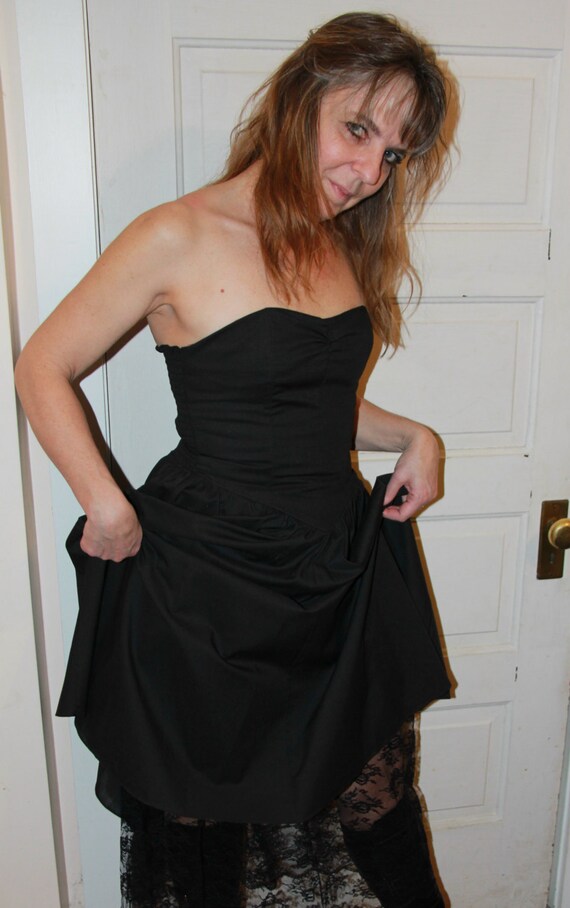 Black Strapless Dress/Strapless Party Dress/Strap… - image 1