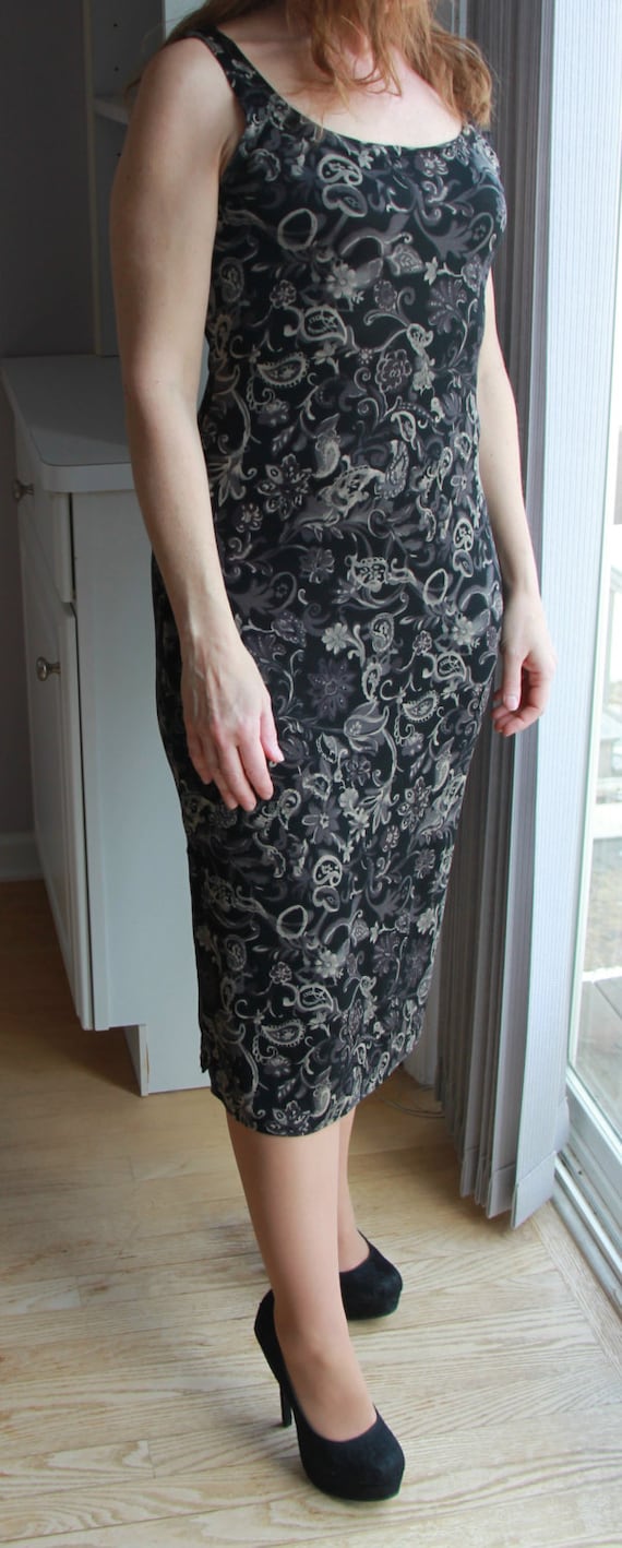 Vintage Slip Dress/Paisley Dress/Holiday Dress/Vi… - image 1