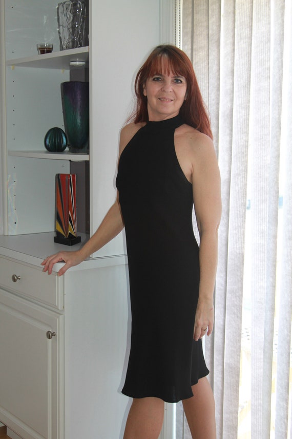 Vintage 70s / Black Cocktail Dress / Vintage Blac… - image 9