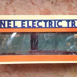 Rock Island 6464 Series Lionel Boxcar 6-19258, Green, O Gauge, '94 Lionel Train, Model Railroading, Vintage Lionel Train, NOS, T182