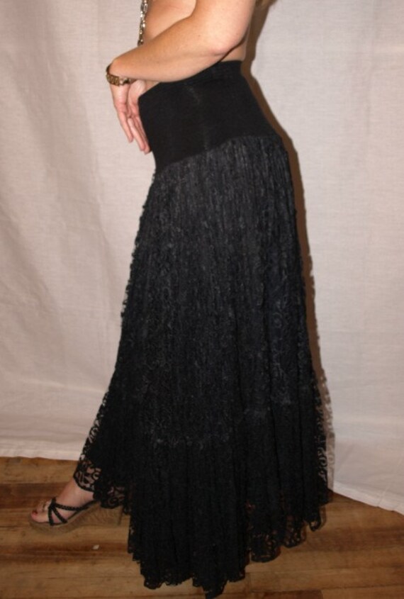 Black Lace Dress/Strapless Dress/Vintage Black Sk… - image 3
