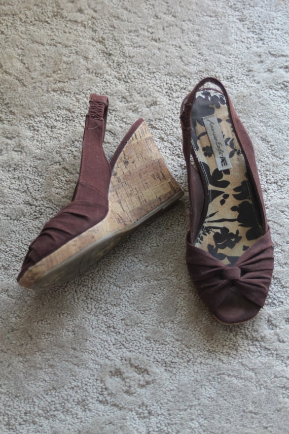 Vintage Brown Sandals/Canvas Sandals/Womans Sandal