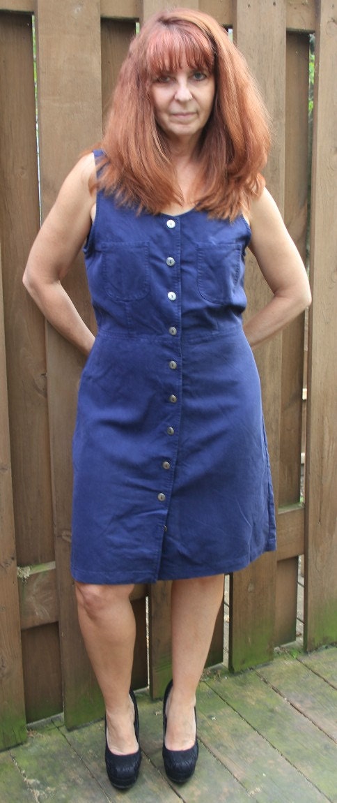 Vintage Shirt Dress/button Down Dress/sleeveless - Etsy