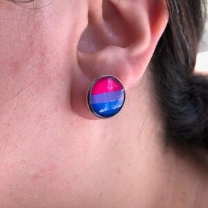 LGBTQA Bisexual flag earrings image 2