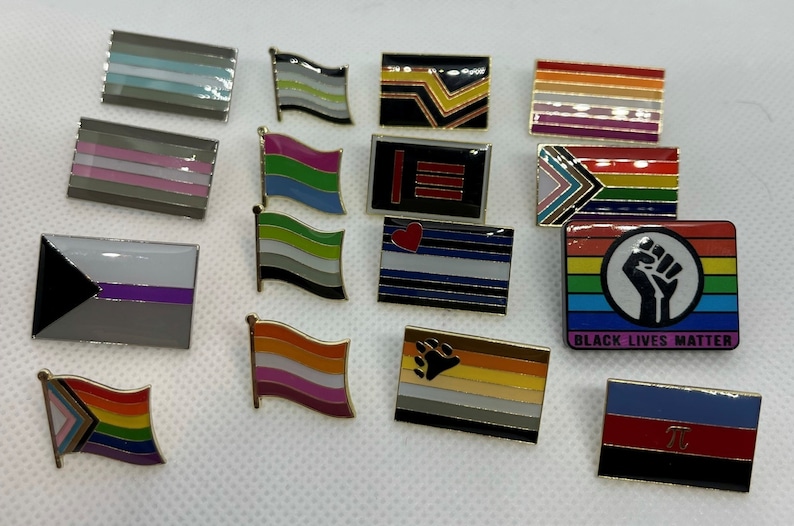 LGBTQA Lesbian Labrys flag lapel pin image 5