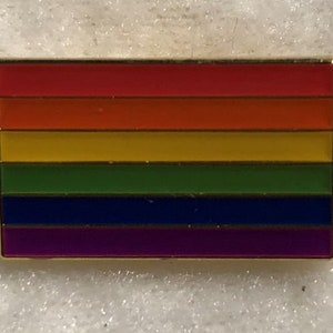 LGBTQA Traditional Rainbow flag lapel pin image 2