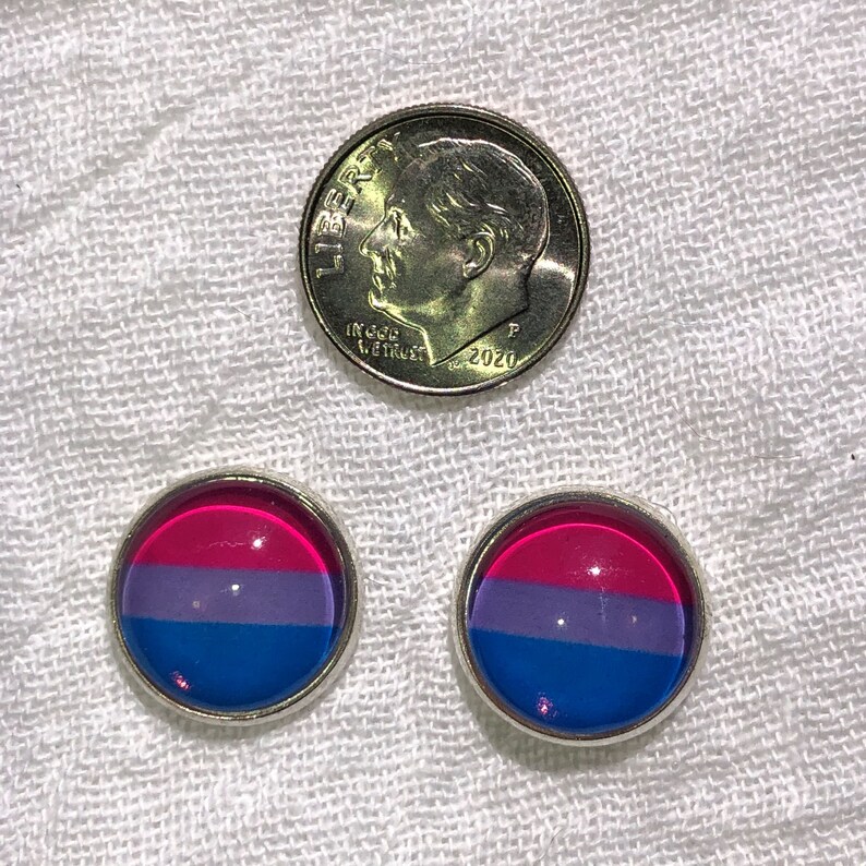 LGBTQA Bisexual flag earrings image 3