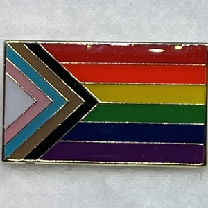 LGBTQA Progress Pride Quasar Rainbow flag lapel pin image 2