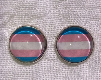 LGBTQA Transgender flag earrings