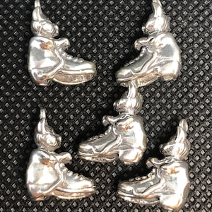 5pc Kitten in a Boot 3-D Sterling Silver Charm set of five image 1