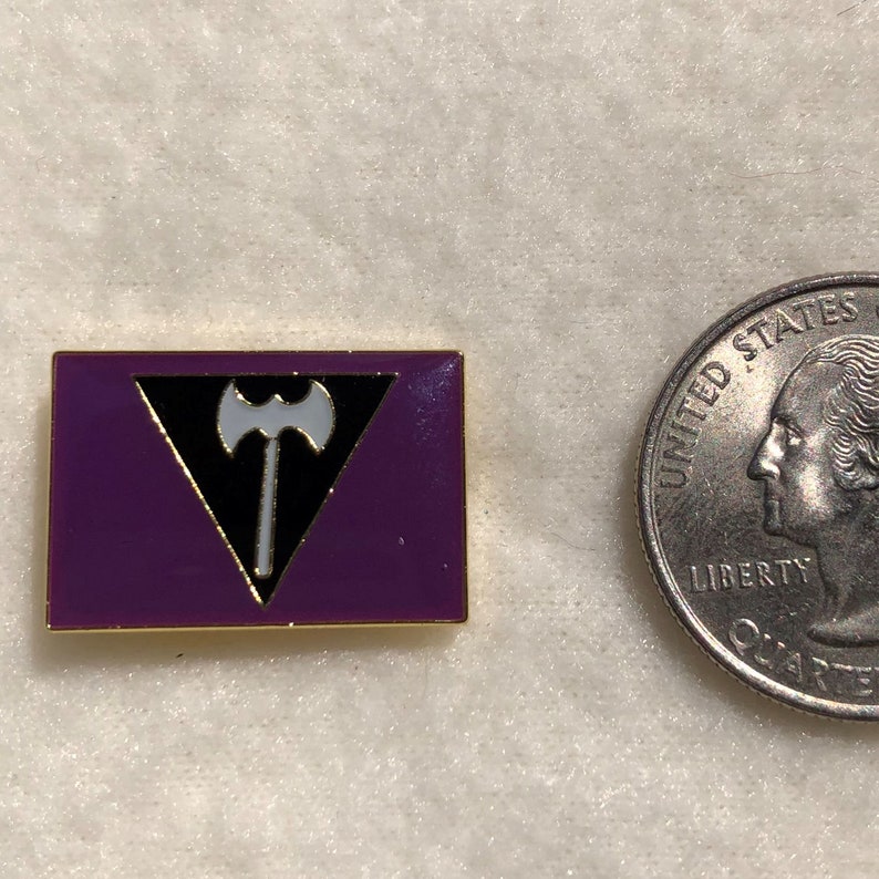 LGBTQA Lesbian Labrys flag lapel pin image 3