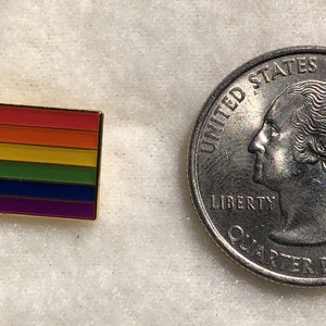 LGBTQA Traditional Rainbow flag lapel pin image 3