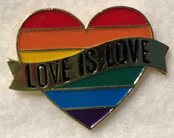 LGBTQA  Love is Love Rainbow lapel pin