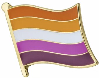 LGBTQA Orange Lesbian flag lapel pin