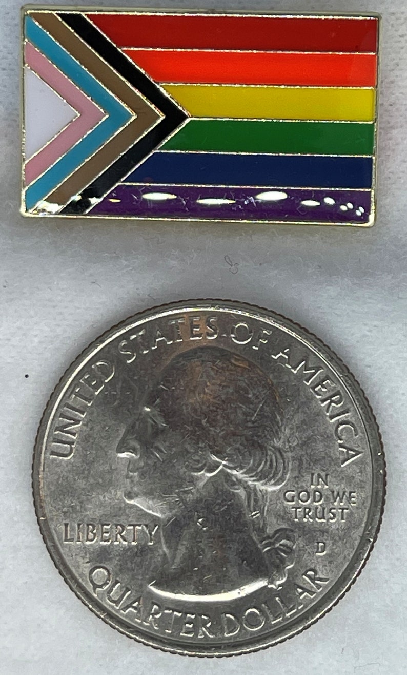 LGBTQA Progress Pride Quasar Rainbow flag lapel pin image 3