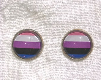 LGBTQA Genderfluid flag earrings