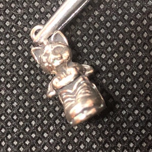 5pc Kitten in a Boot 3-D Sterling Silver Charm set of five image 2