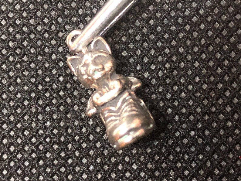 5pc Kitten in a Boot 3-D Sterling Silver Charm set of five image 2