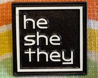 Pronoun Lapel Pins - Clean and Professional - Easy to Read - HE/SHE/THEY