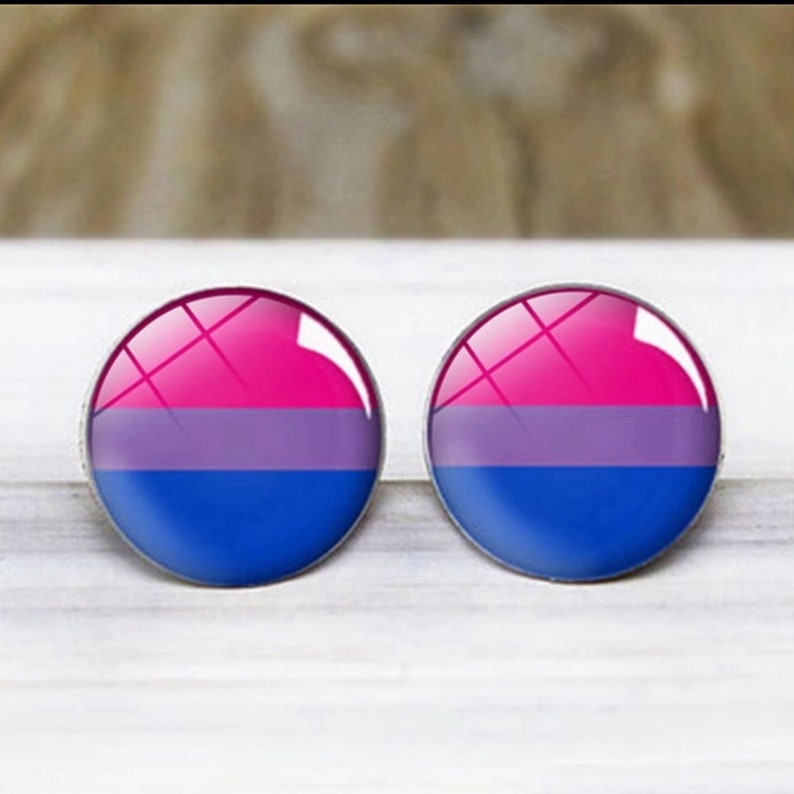 LGBTQA Bisexual flag earrings image 5