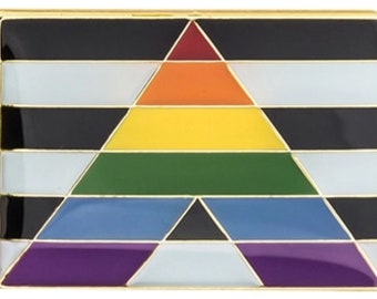 LGBTQA Sraight Ally Rainbow flag lapel pin
