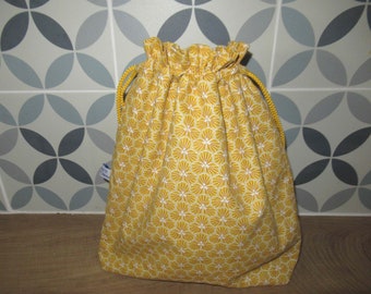 Sac imperméable, sac piscine, sac à maillot, sac étanche, tissu japonais jaune, pour retour de piscine ou de plage, maillot de bain mouillé