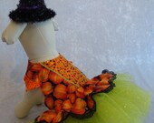 Thanksgiving dog dress, Halloween dog dress, Fancy dog dress, Cotton dog dress, Tutu dog dress, Ready to Ship, large Chest 18 quot JSACUTABOVE