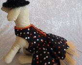 Halloween dog dress, Thanksgiving dog dress, Fancy dog dress, cotton dog dress, TuTu dog dress, Ready to Ship medium 17 quot chest JSACUTABOVE