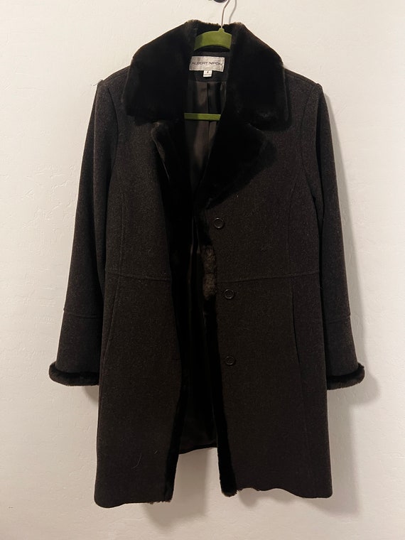 Vintage faux fur and wool coat - image 1