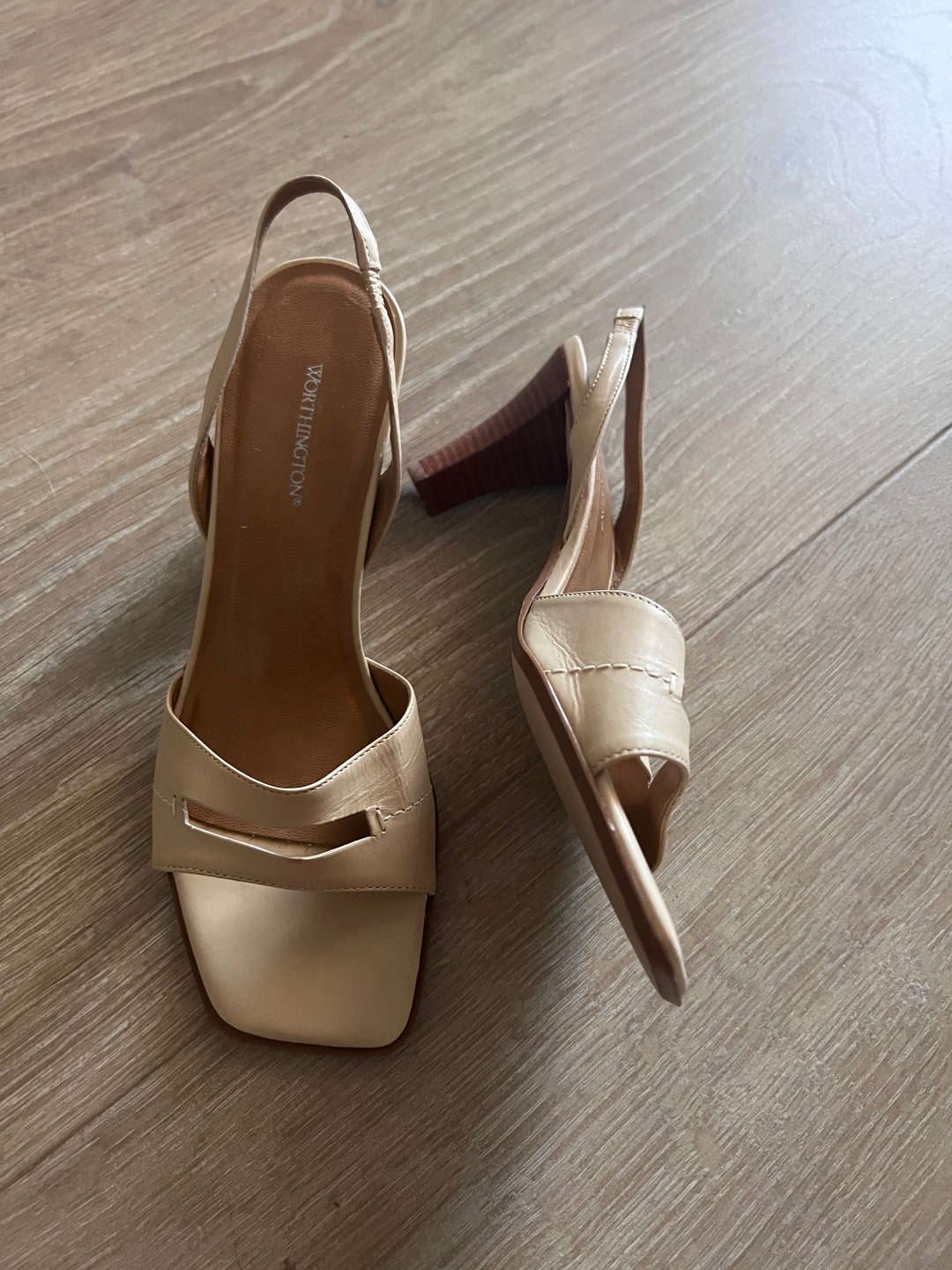 Vintage Leather Kitten Heel Slingbacks - Etsy