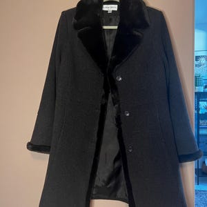 Vintage faux fur and wool coat