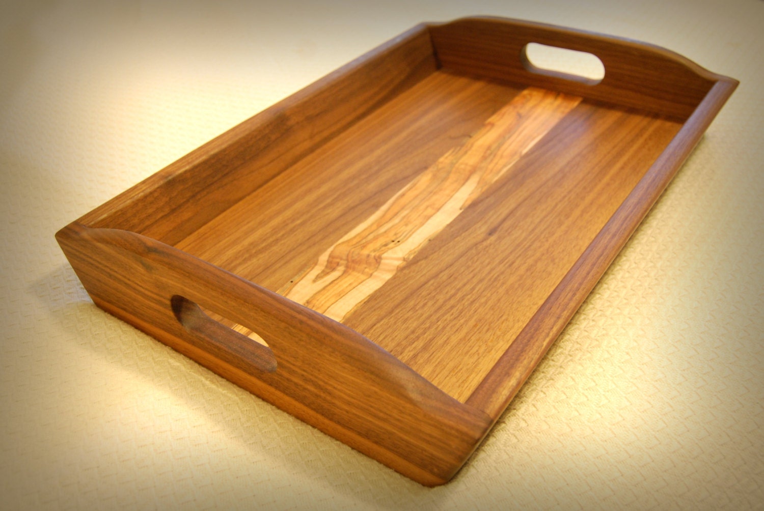 Handmade Wood Serving Tray Ottoman Walnut and Maple Etsy