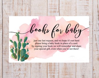 Bring a Book Invitation Insert for Girl Baby Shower W/ Pink - Etsy