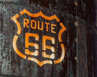 Vintage Route 66 Sign, Rusty Old Fuel Storage Tank,Mojave Desert,Topock,Arizona, Needles California, Fine Art Photo Print, Home Wall Decor