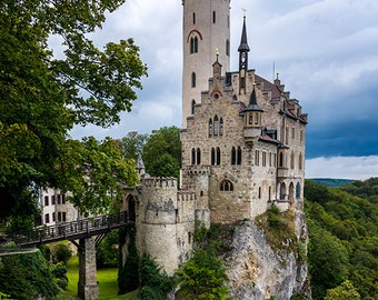 Lichtenstein Castle, Black Forest, Germany Photography, Swabian Alps, Romantic Castle Art, Medieval, Fantasy, Fine Art Print, Wall Decor