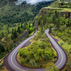 Rowena Crest Loops, Historic Columbia River Highway, Columbia Gorge, Oregon Photography, Scenic Landscape, Wall Art, Home Decor, Print