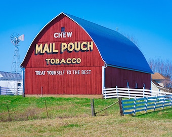 Mail Pouch Tobacco Barn, Red Barn, Indiana Photography, Midwest Art, Farm,  Historic, Farmhouse Decor, Rural Landscape, Fine Art Photo Print
