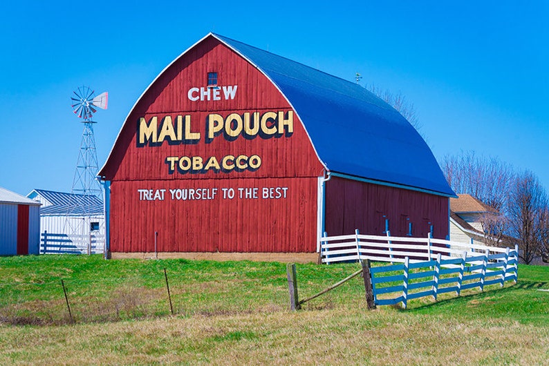 Mail Pouch Tobacco Barn, Red Barn, Indiana Photography, Midwest Art