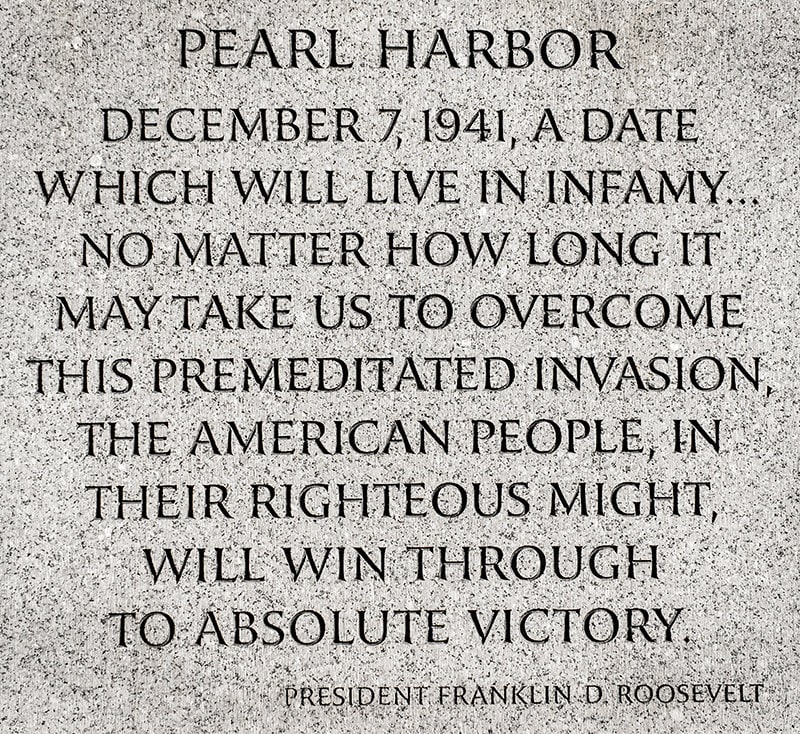 Franklin Roosevelt, A Date Which Will Live in Infamy Speech, Pearl Harbor,  1941, World War II, WWII, Japanese Attack, Hawaii, Honolulu - Etsy