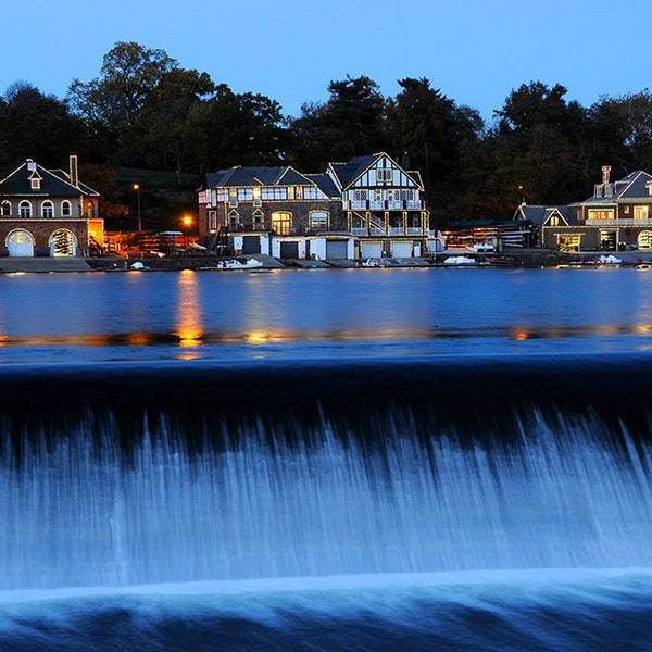 Boathouse Row,  Schuylkill River, Sunset, Philadelphia Photography, Pennsylvania, Wall Art, Reflection, Night, Historic, Dam, Fine Art Print