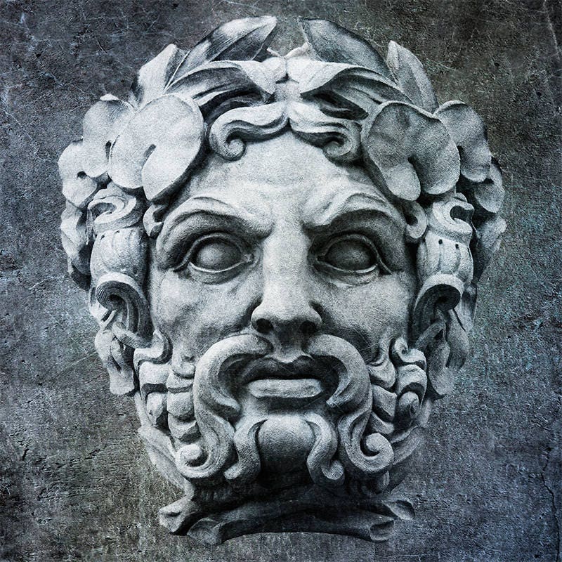 Greek God Stone Face Zeus Building Art Roman Architecture - Etsy