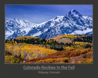 Rockies de Colorado, Fotografía de Otoño, Otoño, Montañas san Juan, Montañas Rocosas, Dallas Divide, Ridgway, Impresión de Bellas Artes, Decoración de la pared del hogar